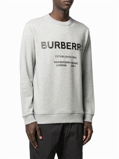 burberry men's gray horseferry sweatshirt|burberry signatures for men.